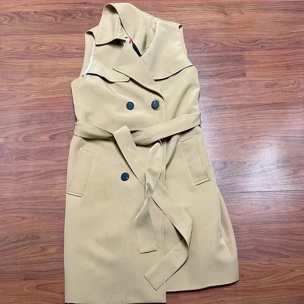 Burberry style Sleeveless Trench coat size M/L - Picture 4 of 9